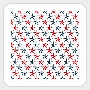 Red and Navy Blue Nautical Stars Sticker